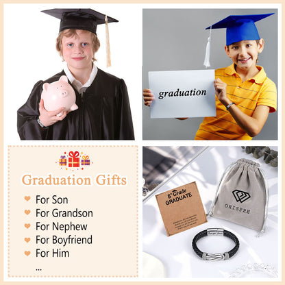 To My Son/Grandson/Nephew Bracelet, Gifts for Teens Boys Men Inspirational Bracelet for Birthday Confirmation Graduation Back to School Christmas Gifts