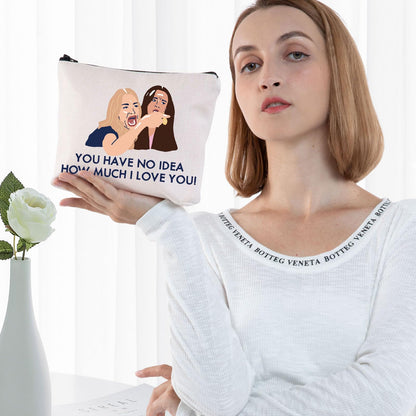 BWWKTOP Real Housewives Cosmetic Makeup Bag Screaming Lady Cat Gifts You Have No Idea How Much I Love You Rhobh Makeup Zipper Pouch Bag For TV Show Fans (Have No Idea)