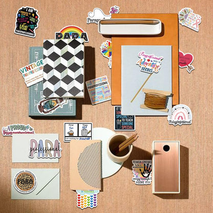 50PCS Paraprofessional Stickers para Sticker Back to School Stickers Teacher Day Sticker Paraprofessional Appreciation Gifts Water Bottle Laptop
