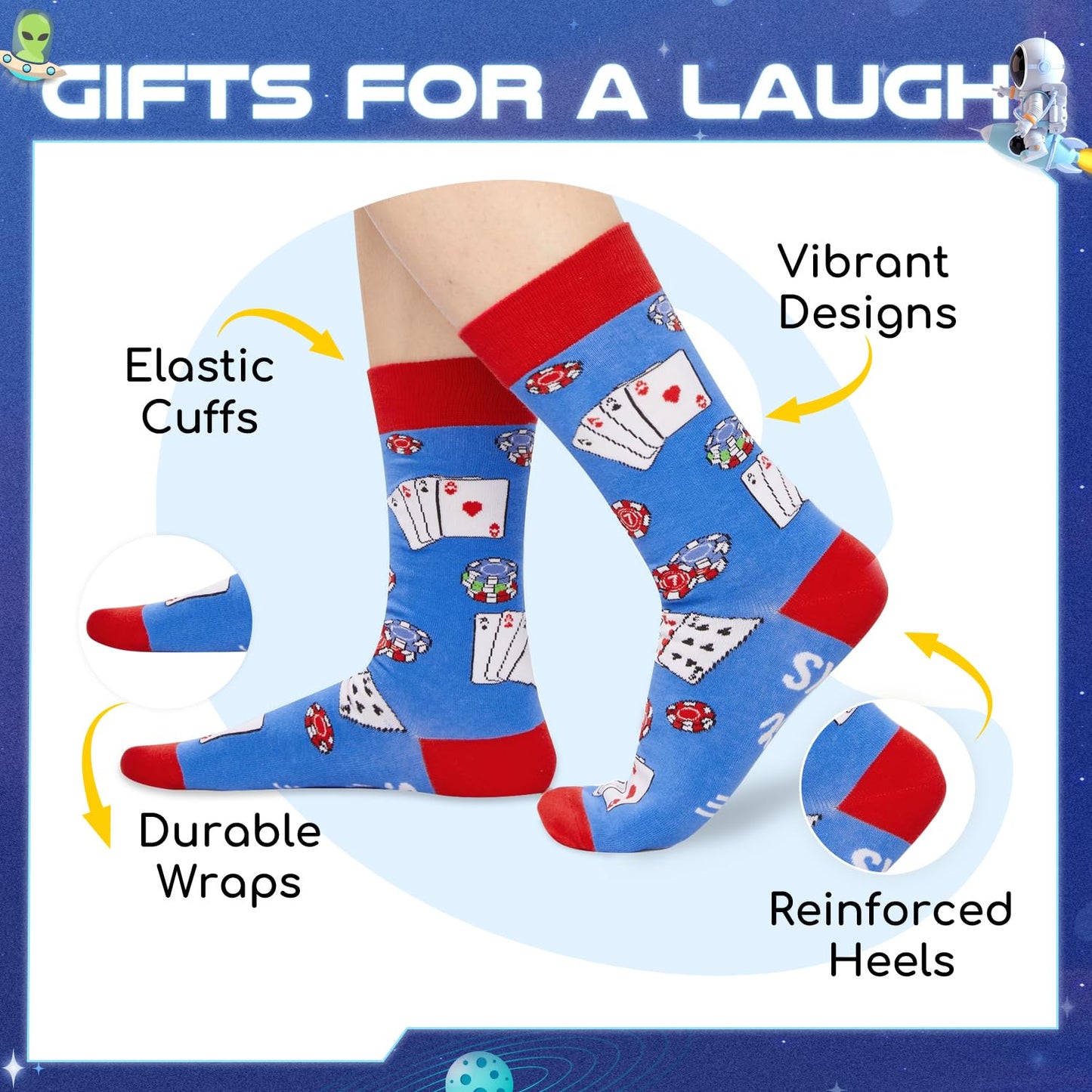 HAPPYPOP Women Men Sports Gifts - Basketball Runner Hiker Softball Skateboarder Socks