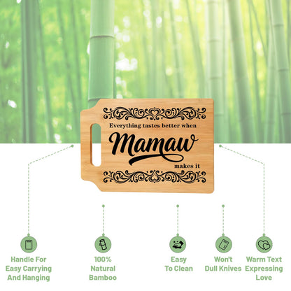 Mamaw Gifts - Mamaws Cutting Board, Christmas & Mother's Day Birthday Gifts