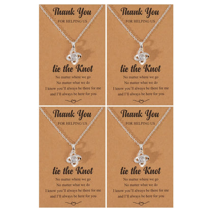 choice of all 2/3/4/6/8Pcs Bridesmaid Gifts Bridesmaid Necklace for Women Tie The Knot Necklace Wedding Gifts Bridesmaids Proposal Gift