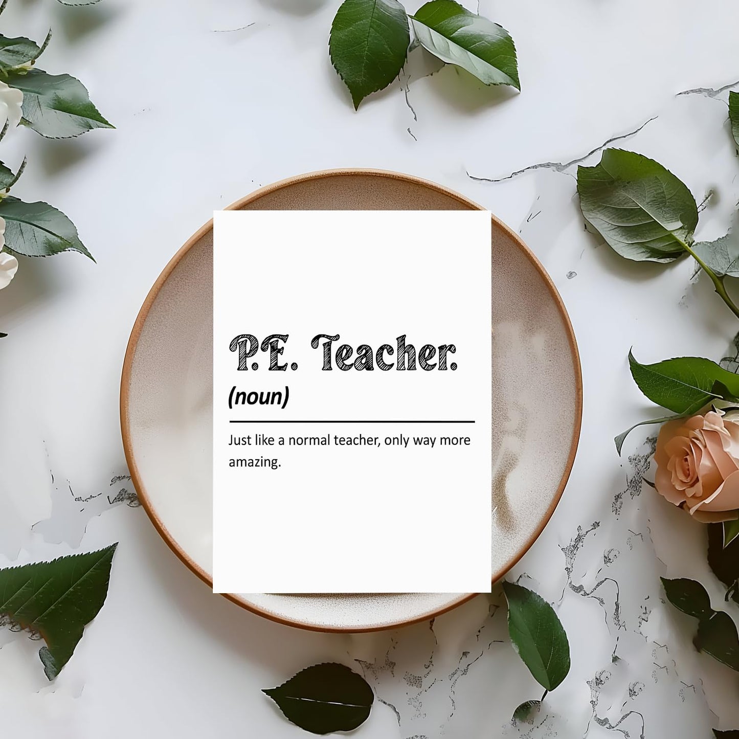Pe Teacher Definition Card - Teachers Day - Appreciation Greeting Card - Thank You - Gift For Pe Teacher - Gift From Student - Funny