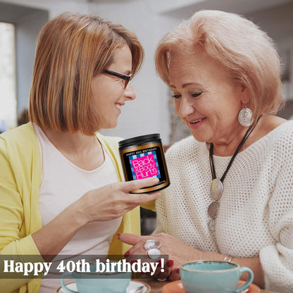 Homsolver 40th Birthday Gifts Women Men, Happy 40th Birthday Decorations Candles Gift for Her Him, Funny 40 Years Old Ideas -Lavender Scented Candle