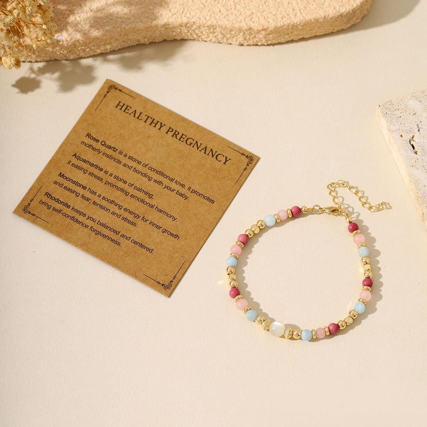 Healthy Pregnancy Bracelet for Mother New Mom, Pregnancy Gifts for Expecting Mom