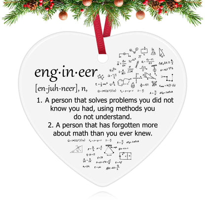 Engineer Gifts for Women Men Engineer Gifts Christmas Ornaments Engineer Student Birthday Gift Inspirational Gifts for Mechanical Ceramic Ornament Engineer Engineering School Graduation Gifts