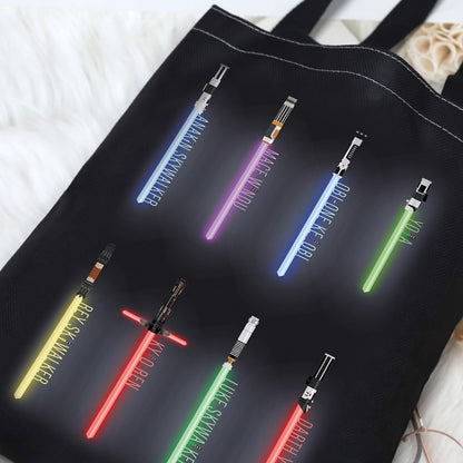 G2TUP Star Lightsabers Canvas Tote Bag Heroes of Galaxy Gift Death Star Shoulder Bag Lightsabers Merch