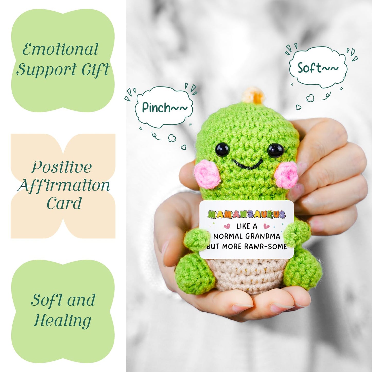 AceThrills Mamaw Gifts, Mamaw for Mamaws Birthday Gift - Handmade Crochet Funny Cute Dinosaur Mamawsaurus on Mother's Day Christmas