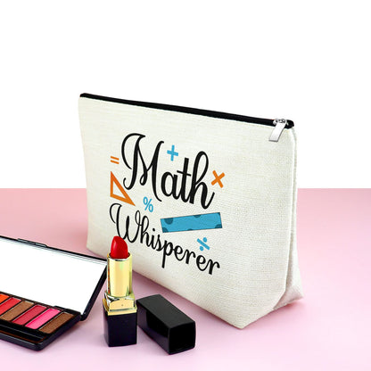 Mxrymvu Math Teacher Cosmetics Bag Math Lover Gift Makeup Bag Funny Teacher Appreciation Present from Student Teacher's Day Birthday Present for Mathematician Travel Makeup Pouch