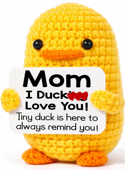 MBL Mom Birthday Gifts from Daughter - Funny Gifts for Mom Birthday Christmas Mother's Day from Daughter Son, Small Cute Crochet Duck for Mother Mama Mommy I Duck Love You Christmas Stocking Stuffers