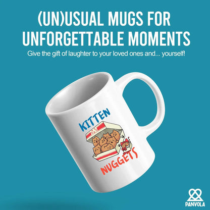 Kitten Nuggets Cat Lover Gifts Cat Mom Dad Girlfriend Boyfriend Sister Brother Novelty Drinkware Ceramic Mug 11 oz White