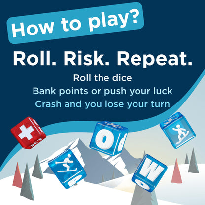 LAST RUN – Fast-Paced Family Dice Game | 2-6 Players | Ski Gift Travel Game for Skiers & Snowboarders | Après Ski & Friends Game Nights | 8+