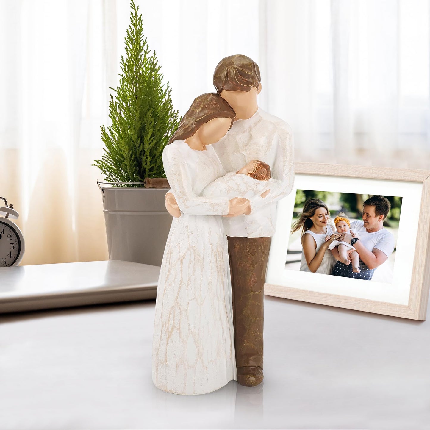 New Parents Gifts for Couples,New Mom Gifts for Women,A Family of Three Figurines Hand-Painted,Gift for First Time Mom and Dad,Parents and Baby Figurines,Moms Gift for Mother's Day