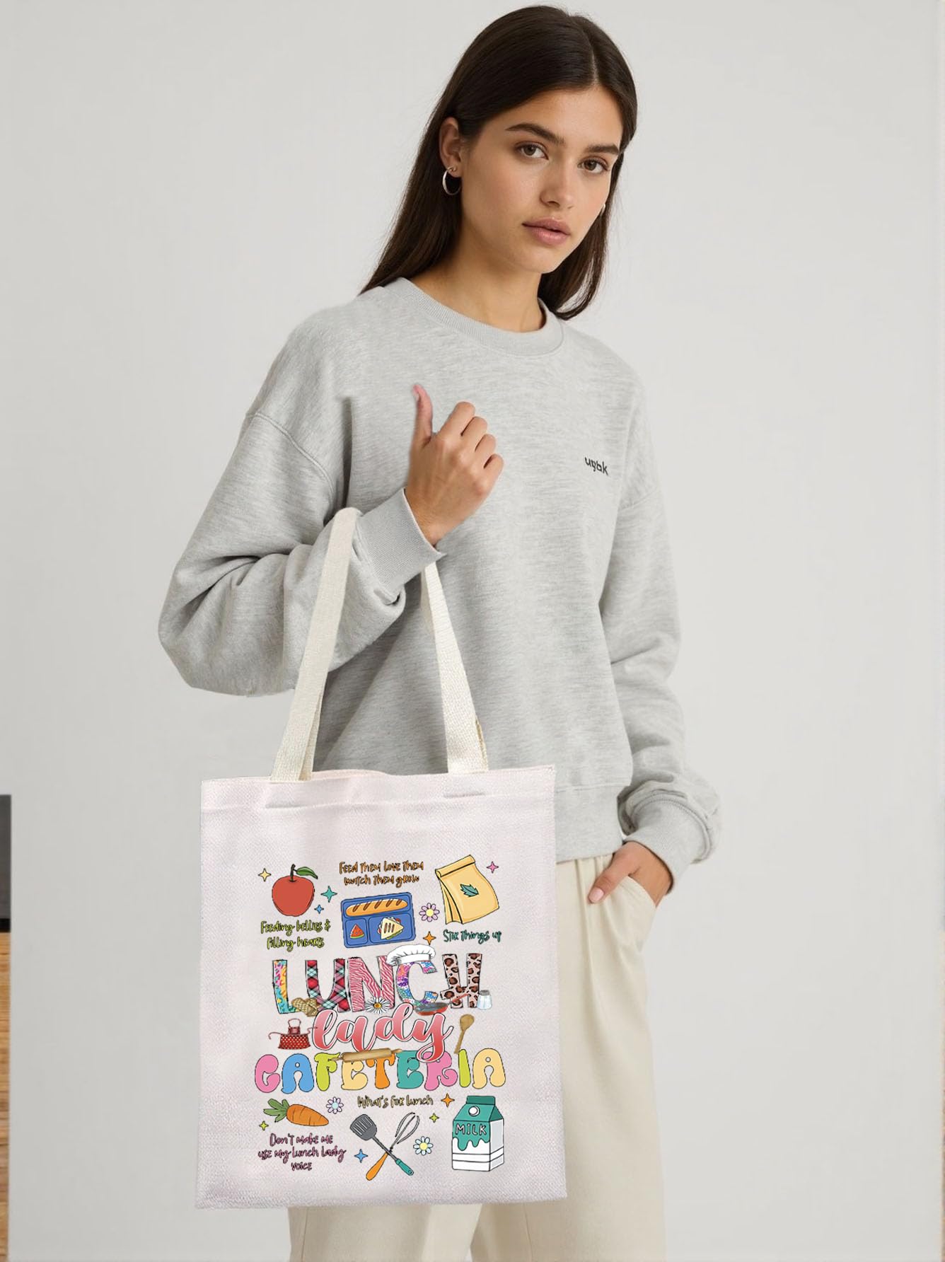 KUIYAI Lunch Lady Cafeteria Tote Bag - Appreciation Gift for Cafeteria Worker & Team