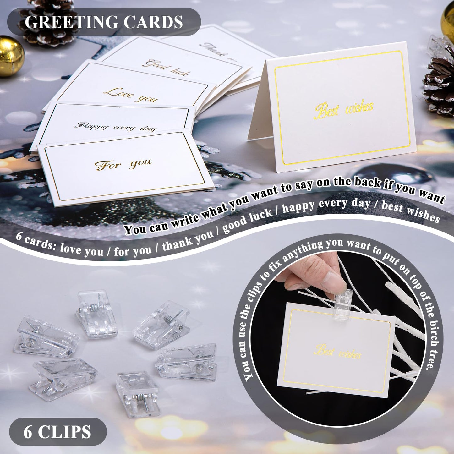 BDUSXYZ Money Tree Gift Holder - 36 LED Lighted Display Tree with Clips Lighted Tabletop Decoration Gift Card Tree (White)