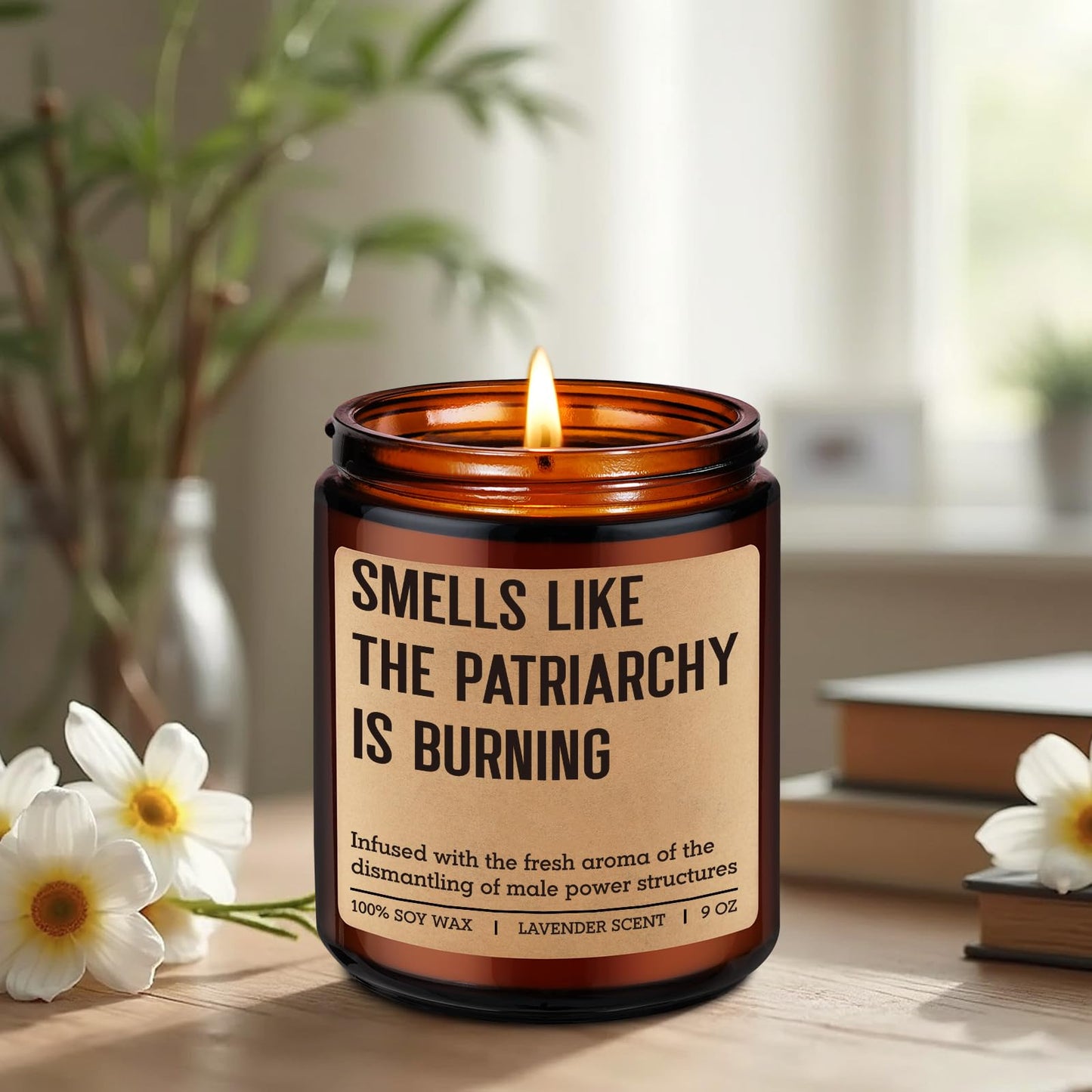 Miracu Anti-Patriarchy Candle, Feminist Gifts Women, Empowerment, Breakup, Mothers Day Birthday Liberal Gifts for Feminists Activists Lesbian Woman Her, Equal Womens Rights, Feminism Girl Power Decor
