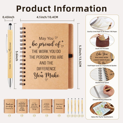 30Pcs/15-Set Employee Appreciation Gifts Bulk, 15 Inspirational Notebooks & 15 Motivational Pens, Appreciation Gift for Coworkers,Teachers, Nurse, Volunteer, Housekeeping, DSP, Team, Gifts for Office