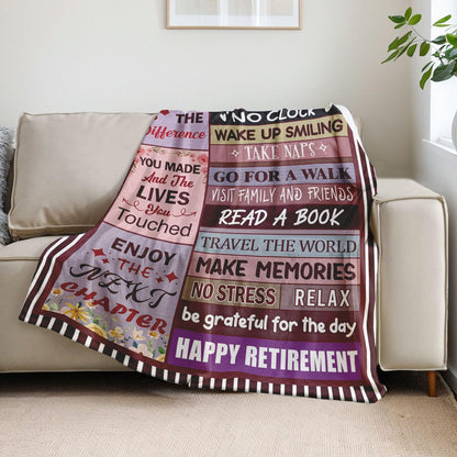 Retirement Gift for Woman - Retirement Gifts for Women Men 2026 - Happy Retirement Gifts for Women Mom Teacher Nurse Coworker Retirees - Happy Retirement Party Decorations - Retirement Blanket 50"X60"