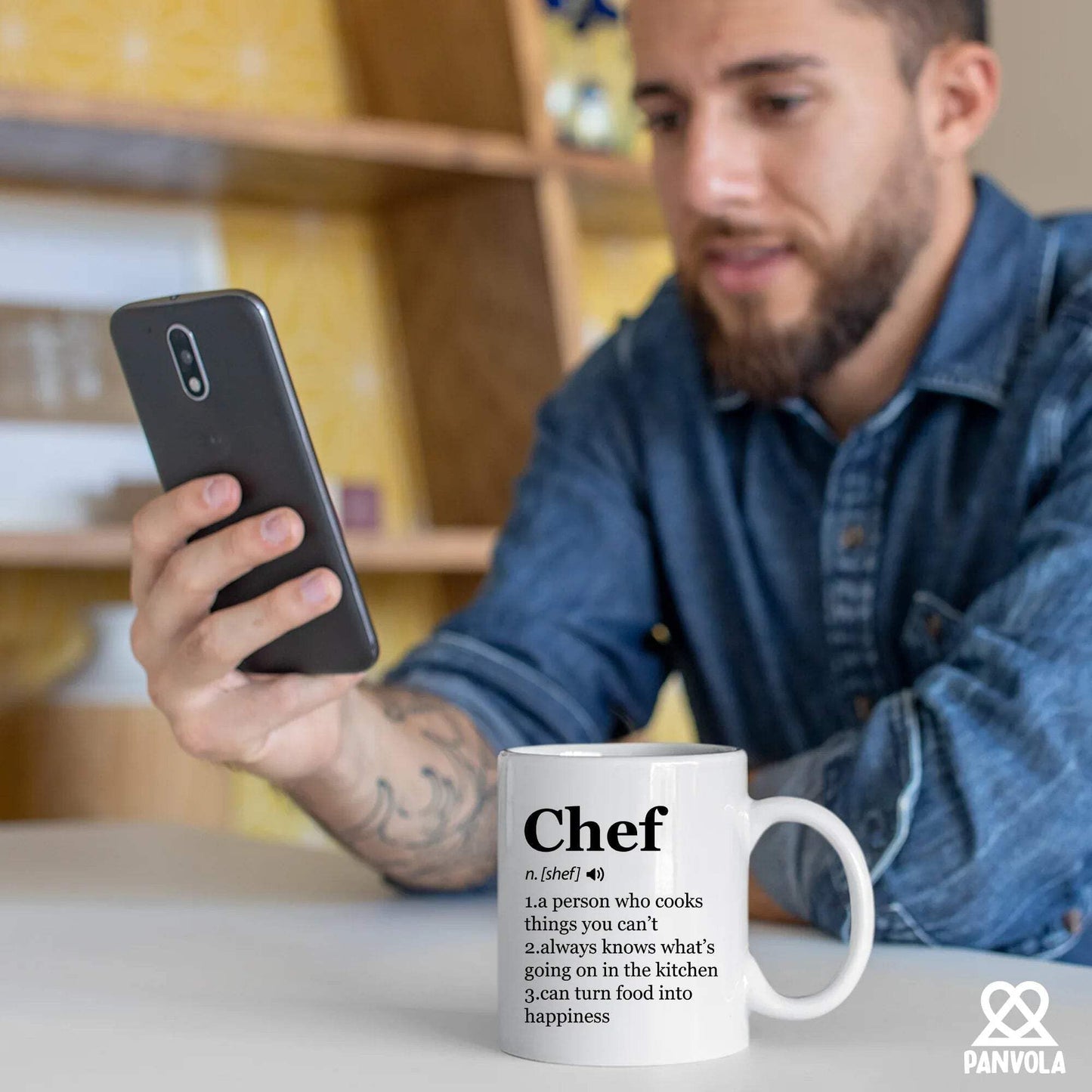 Panvola Chef Definition Mug Chef Gifts Cook Sous Chef Pasty Baker Baking Baking Gifts Culinary Student Teacher Head Chef Cooking Lovers Ceramic Mug 11 oz White