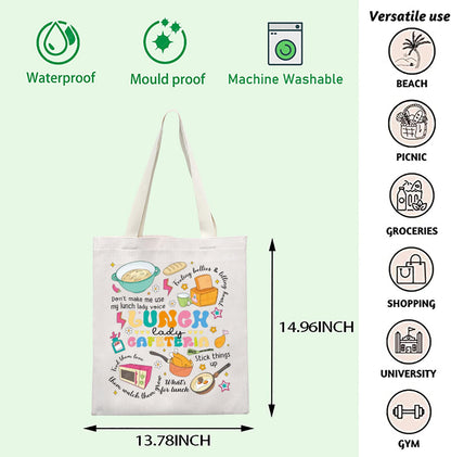 FOTAP Lunch Lady Gift School Cafeteria Worker Tote Bag Lunch Squad Gift Student Nutrition Team Gift Thank You Gift