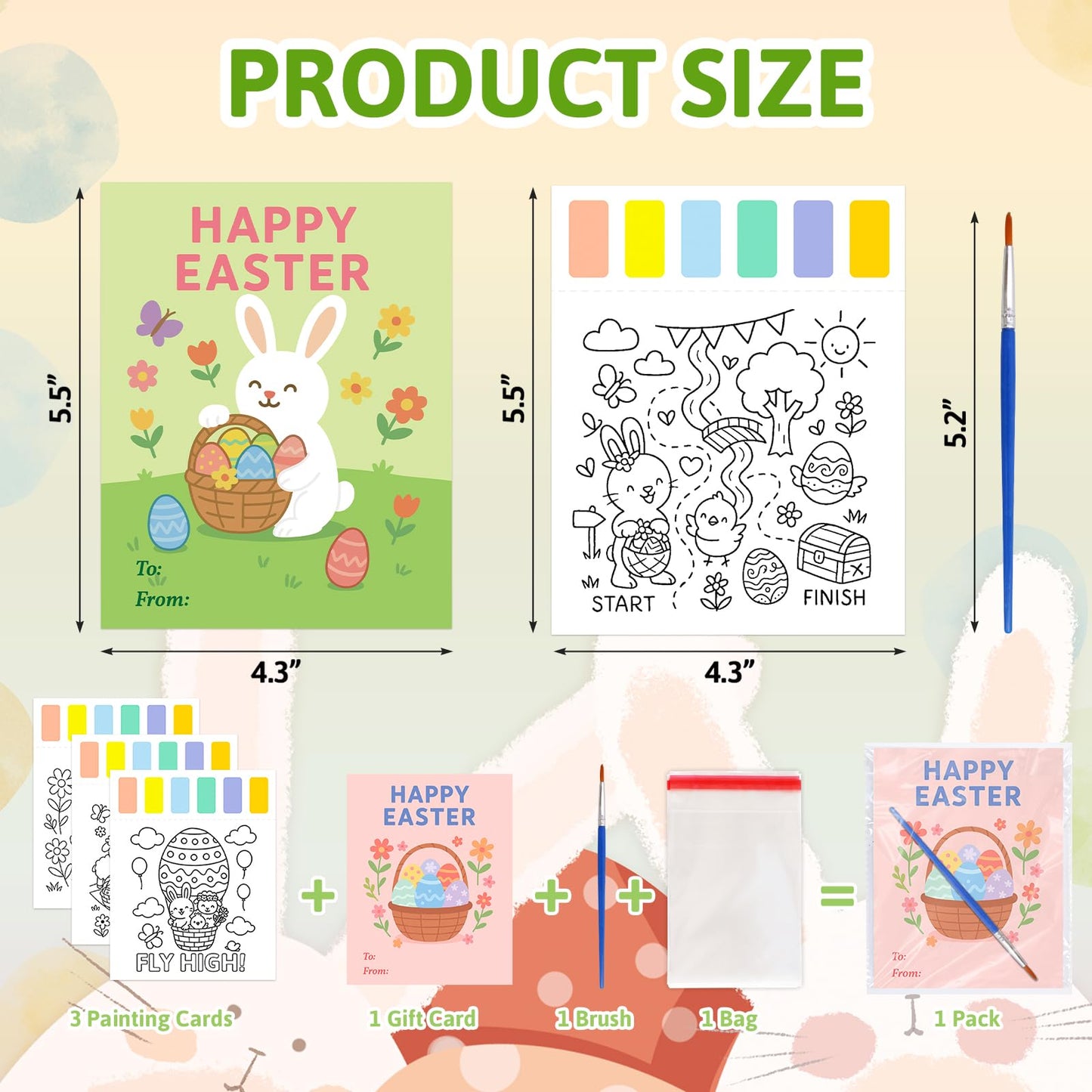 Fancy Land 24 Pack Easter Gifts for Kids Water Coloring Book Paint with Water Books Easter Crafts for Classroom School Art Activities Party Favors Basket Stuffers