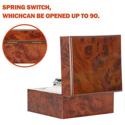 Wooden Single Watch Gift Box with Pillow, Wood Wristwatch Wrist Watch Case Storage Box for Christmas, Birthdays, Anniversary (Wood Color A)