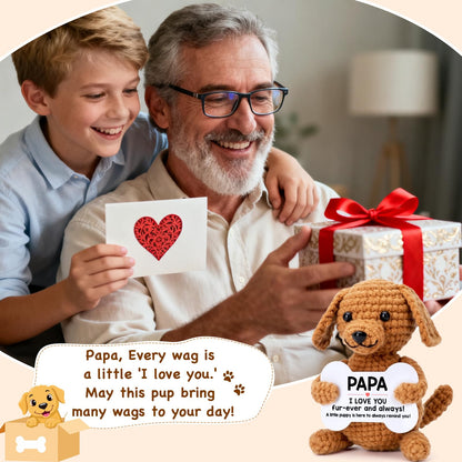 Funny Dog Papa Gifts, Christmas Birthday Gifts for Papa from Granddaughter Grandson, Small Presents Stocking Stuffers Ornament Decor Mini Cool Things Cute Stuff, I Love You Pawpaw Puppy