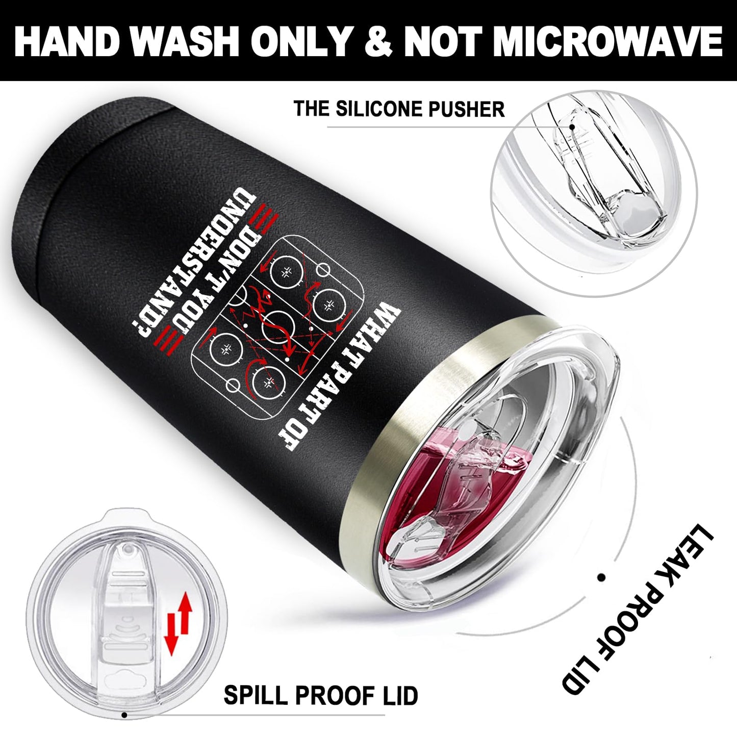 SpenMeta Hockey Gifts for Men, Player - 20 Oz Ice Hockey Gift for Coach, Fans, Lovers Travel Tumbler Cup