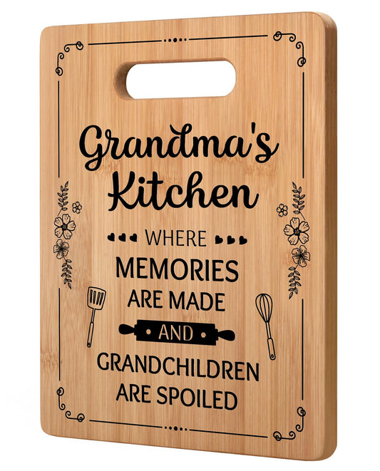Grandma Gifts, Grandma Birthday Gifts, Unique Grandma's Cutting Board, Best Mothers Day Christmas Gift for Grandmother Nana from Granddaughter Grandson
