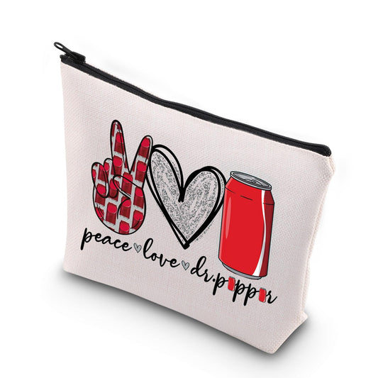 VAMSLL Pep Themed Gift Soda Social Club Gift Soda Addict Gift Dr Zipper Pouch Makeup Bag (Love Pep)