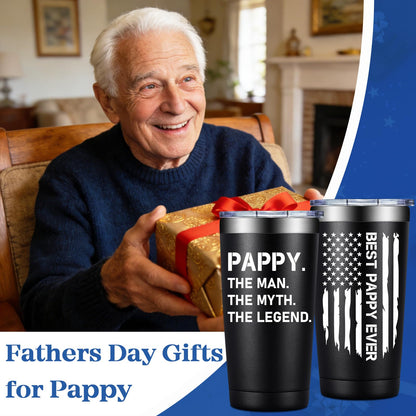 BIRGILT Pappy Fathers Day Gift - Best Pappy Gifts from Grandkids - 20oz Tumbler Cup