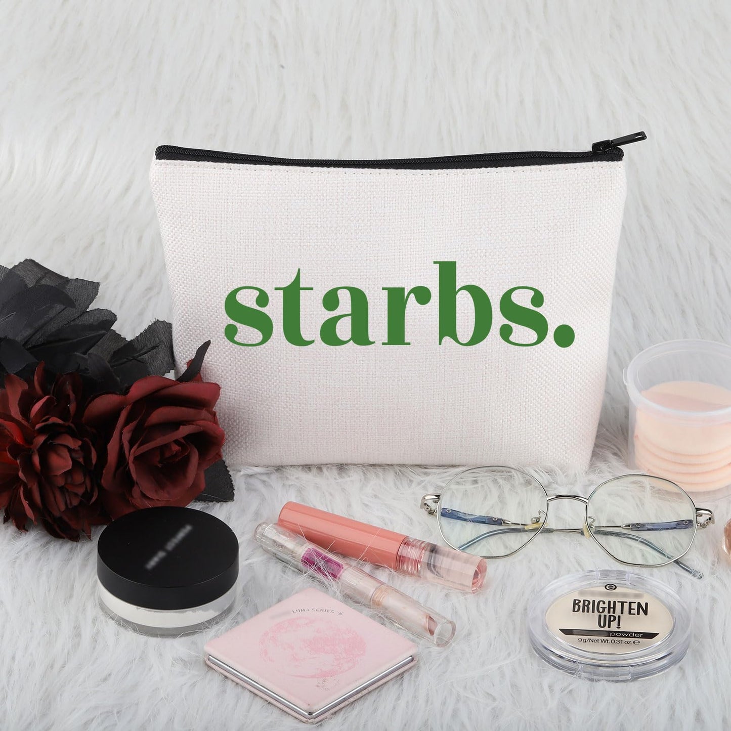 PWHAOO Coffee Lover Gift Starbs Makeup Bag Tea Lover Cosmetic Bag Co-ffee Themed Gift Co-ffee Life Bag (Starbs M)