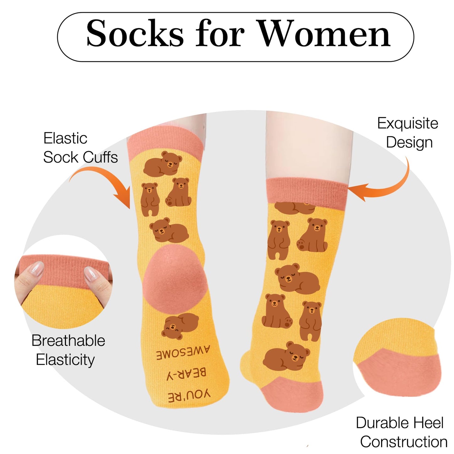 Inspirational Gifts - Animal Print Gifts for Women,Motivational Animal Lover Gift for Boys Girls Women Men Socks