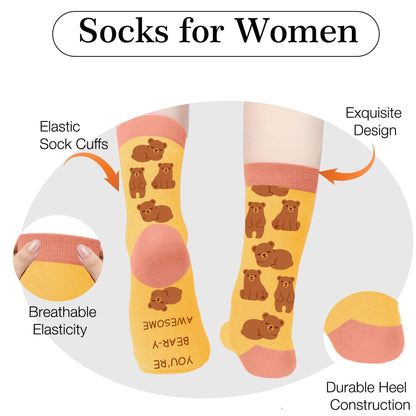 Inspirational Gifts - Animal Print Gifts for Women,Motivational Animal Lover Gift for Boys Girls Women Men Socks