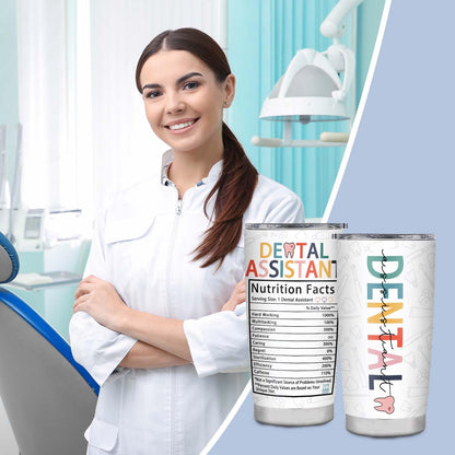 Dental Assistant Gifts for Women, Inspirational Gifts for Dental Office, Dental Assistant Must Haves Tumbler, Dental Assistant Appreciation Travel Coffee Tumbler Mug Cup 20oz
