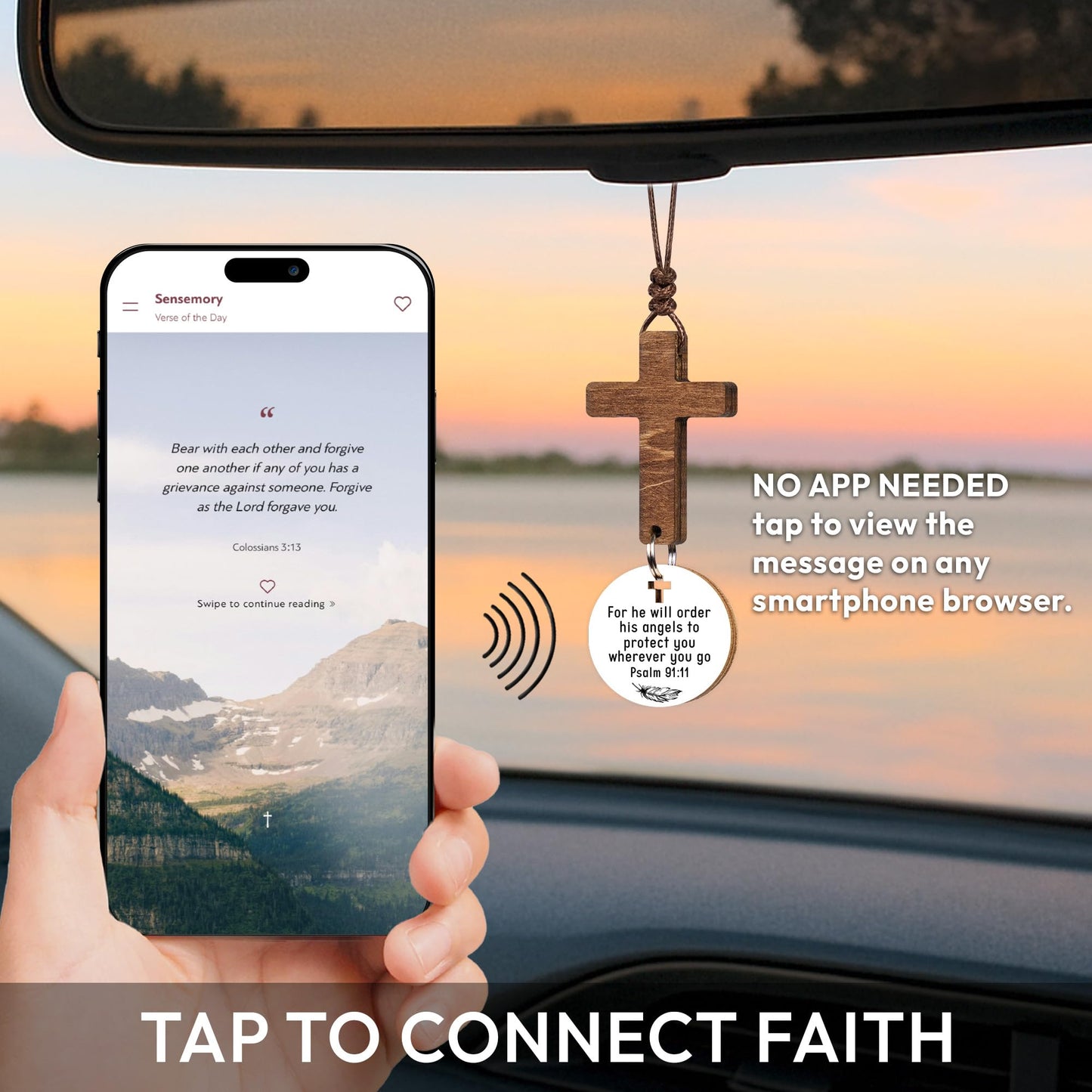Cross for Car Mirror Hanging, Christian Gifts for Men, Daily Bible Verse Car Cross Hanging Accessories, Christian Car Accessories, Jesus Religious Gifts, for Dad, Father, Men, Husband