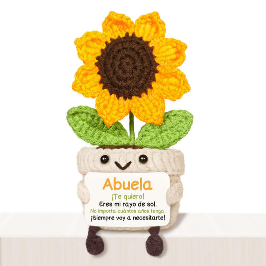 AceThrills Abuela Gifts for Abuela on Birthday Mothers Day, Regalos para Abuela, Regalos de CumpleañOs Navidad para Abuelas Mujer – Girasol Tejido a Mano