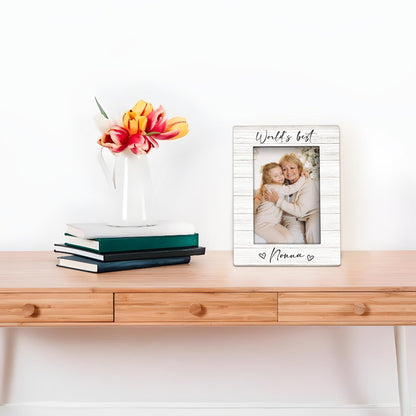 Nonna Grandma 4x6 Picture Frame, Mother's Day Gifts for Grandma Birthday Wooden Picture Frame, Best Grandmother Gifts, World's Best Nonna Decorative Photo Frames for Table Desk Decor