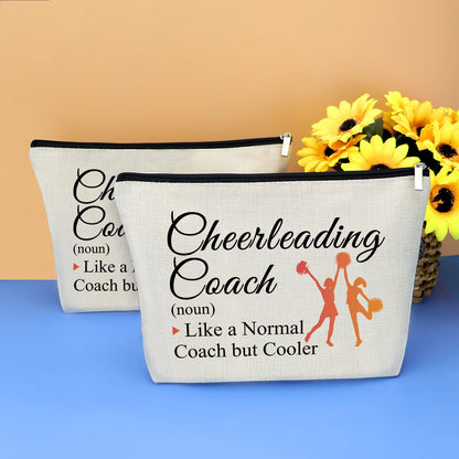 2 Pcs Cheerleading Coach Gift Makeup Bag for Women Cheer Coach Mom Appreciation Gifts Cheerleader Mother's Day Birthday Gift for Cheer Mom Coaches Thank You Gifts Cosmetic Bag Travel Toiletry Bags