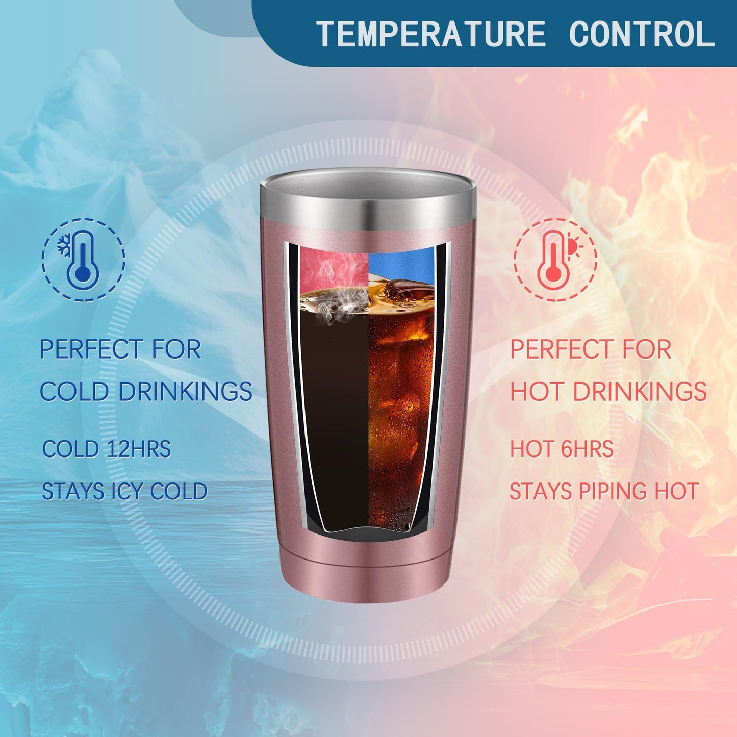ATHAND Might Be Water Might Be Vodka 20 Oz Insulated Tumblers with Lid & Straw | Double Wall Stainless Steel Vacuum Wine Tumbler Travel Coffee Mugs | Novelty Birthday Gifts For Women (Rose Gold)