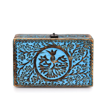 |Wooden Jewelry Box, Tarot Box, Celestial Home Decor, Witch Box, Tree of Life, Trinket Box |Size- 8" x 5" x 2.5",| Decorative Storage Bin
