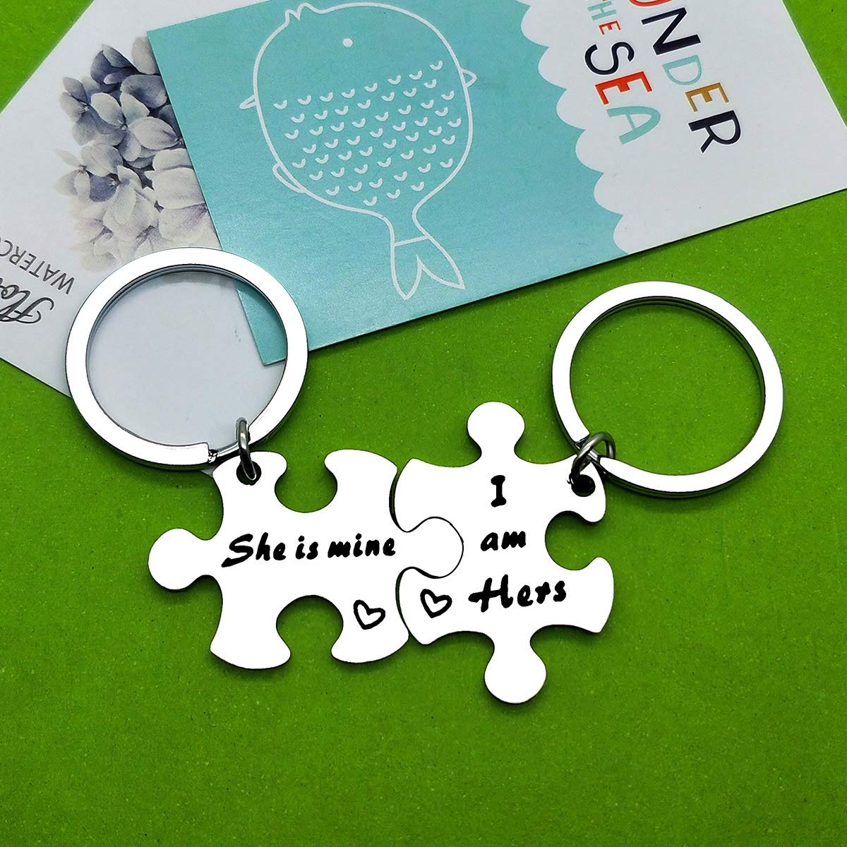 Baipilu Lesbian Couples Keychain Set - I am Hers, She is Mine Keychain for LGBT Women, Stainless Steel Keychain Gift for Girlfriend, Valentine's Day, Anniversary, Birthday, Wedding