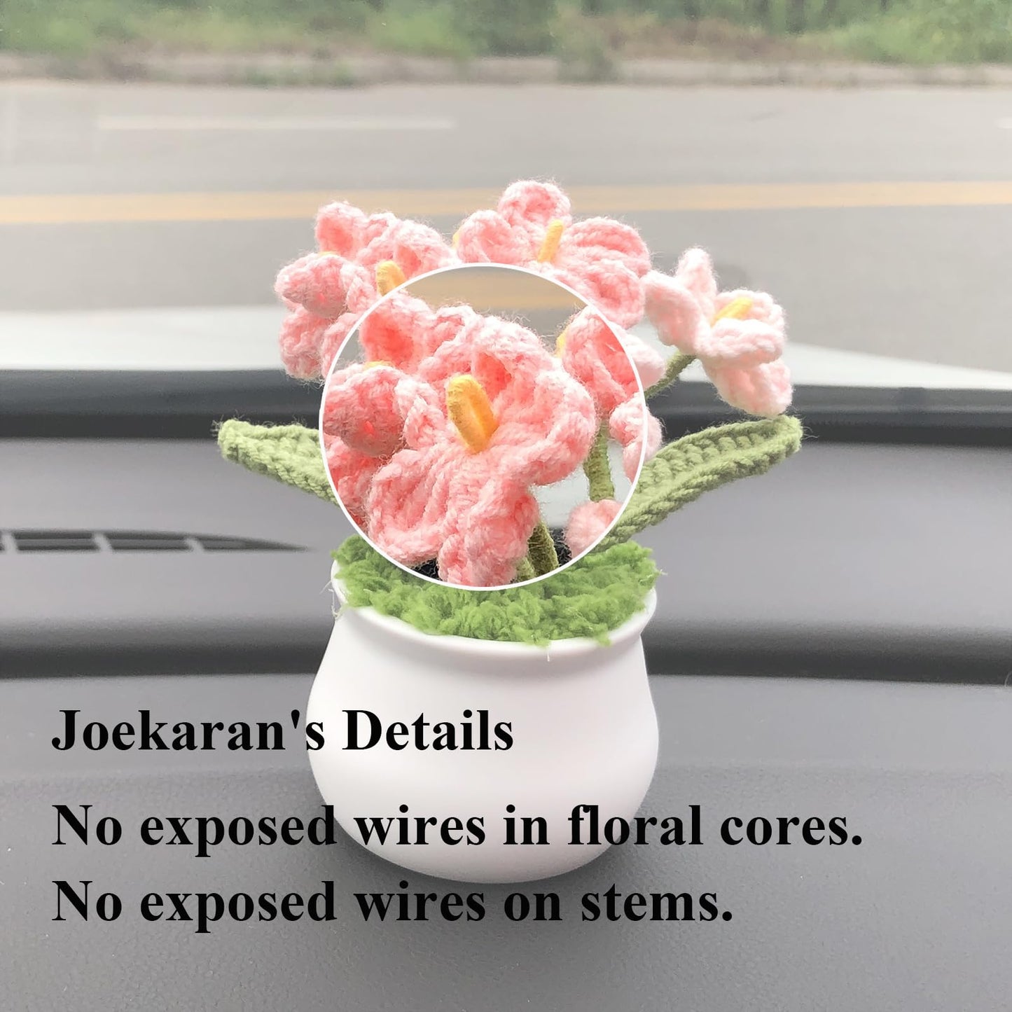 Joekaran Crochet Flowers Cute Flower for Her, Graduation Birthday Gifts for Women and Teacher, Mother, Coworkers, Valentines, Christmas, Desk Decor,Home Office Decoration(Pink Gradient Myosotis)