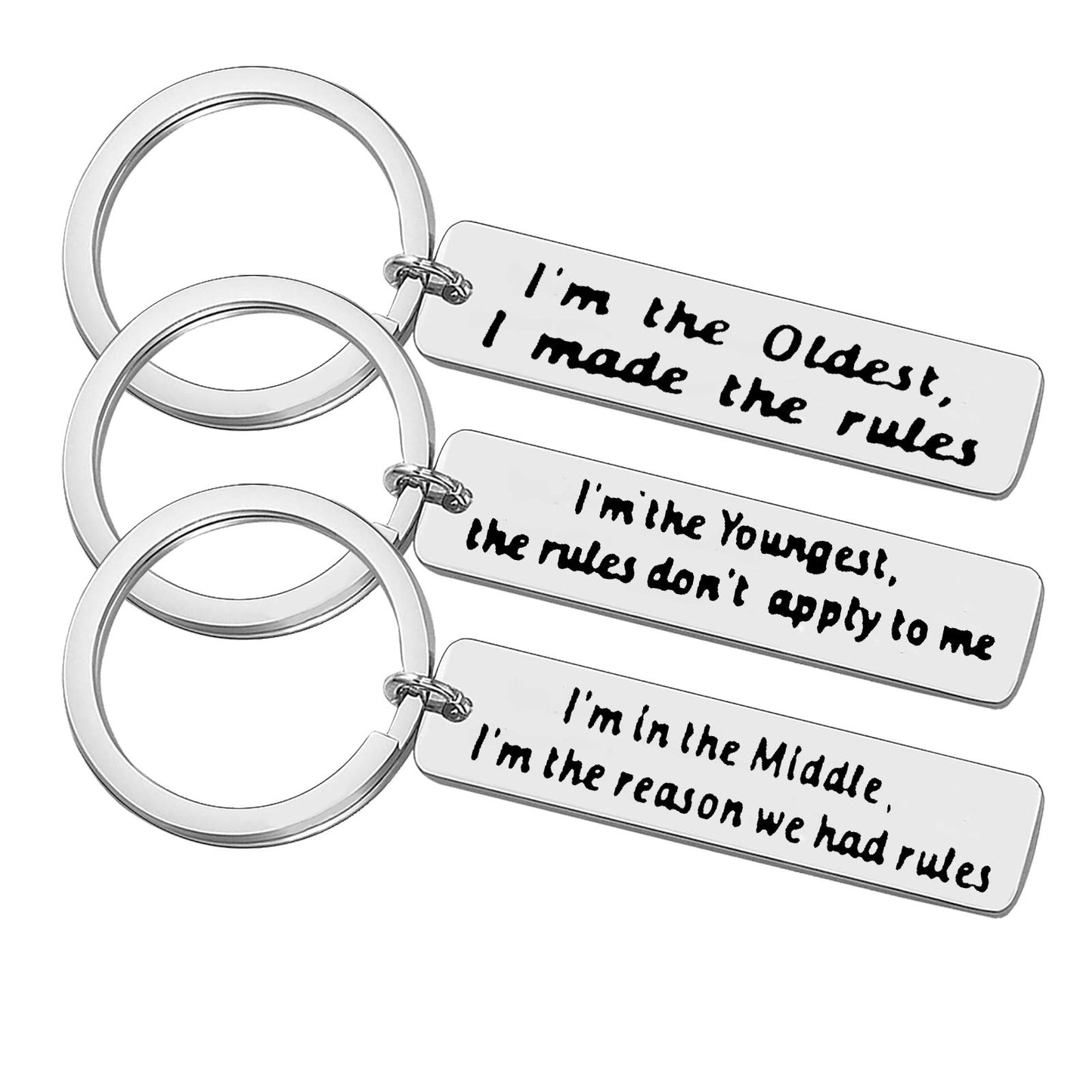 3Pcs Brother Keychain Sister Keychain Sibling Gifts Sister Brother Gifts Brother Sister Matching Keychain Set Family Gifts for Sister Brother Christmas Birthday Gifts for Daughter Son