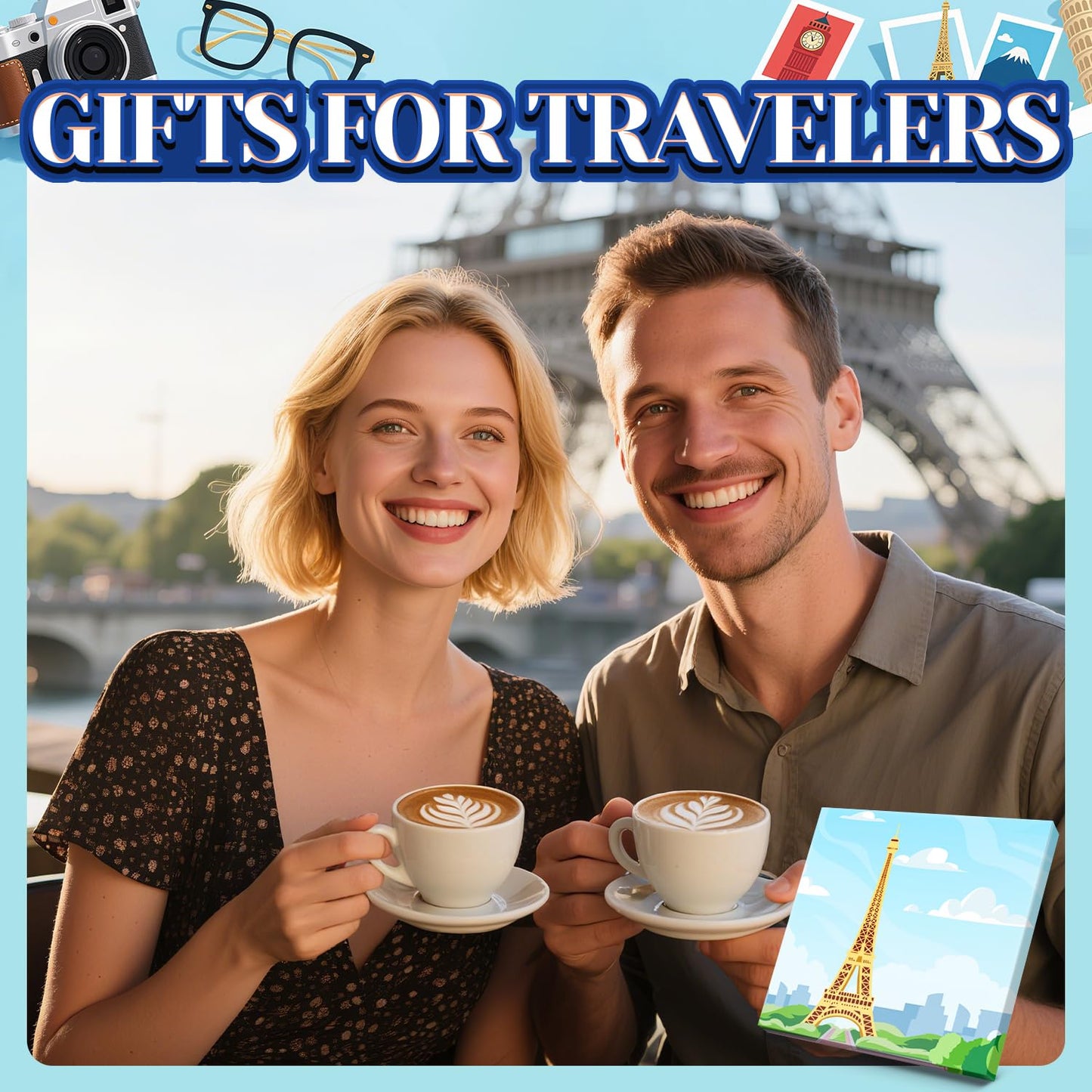 HAPPYPOP Travel Gifts for Women Men - Italy Paris London Socks Traveler Gifts