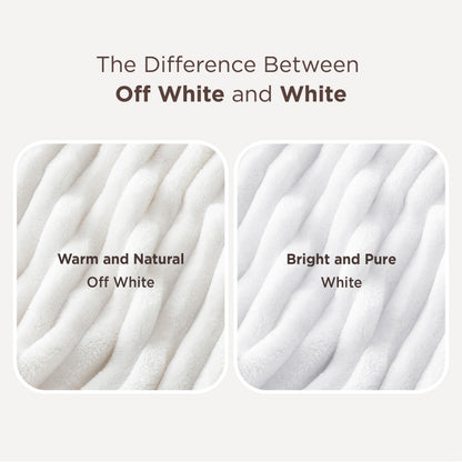 Bedsure GentleSoft White Throw Blanket for Couch - Teacher Appreciation Graduation Gifts Birthday Gifts for Women Mom Her, Cozy Fleece Throw Blanket for Girl, Room Home Decor, Off White, 50x60 Inches
