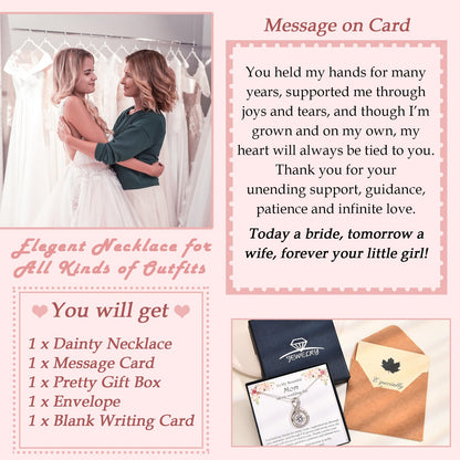 EPIRORA Gifts for Mom- Cubic Zirconia Love Knot Pendant Necklace for Mom/ Mother in Law/ Boyfriend's Mom/ Mother of the Bride/ Mother of the Groom, Dainty Jewelry Gifts for Wedding Birthday Christmas, 18"