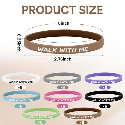 Gueevin 48 Pcs LDS Mormon Walk with Me ID Wristbands Ultra Thin Wristbands 2026 Youth Theme Gift for Men Women Teens Faith Based Encouragement Christian Youth Group Baptism Gifts