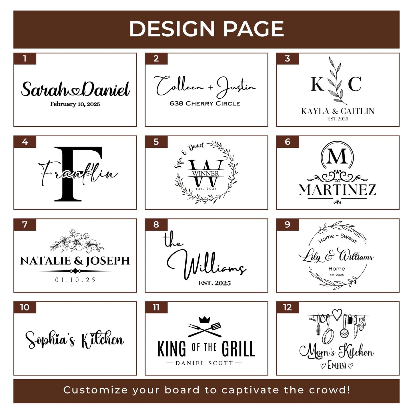 Personalized Cutting Board-Custom Cutting Board Wood Engraved Charcuterie Board-Personalized Wedding Gifts for Couple, Bridal Shower, Anniversary, Housewarming & Personalized Mothers Day Gift for Mom