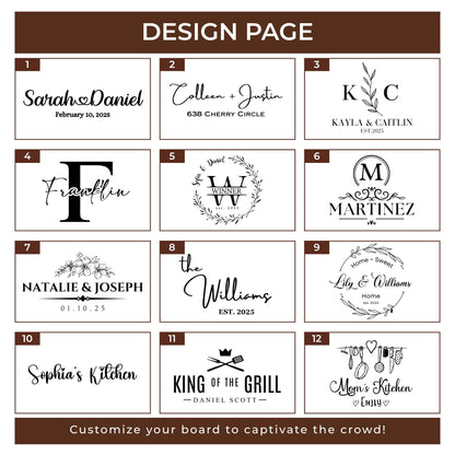 Personalized Cutting Board-Custom Cutting Board Wood Engraved Charcuterie Board-Personalized Wedding Gifts for Couple, Bridal Shower, Anniversary, Housewarming & Personalized Mothers Day Gift for Mom